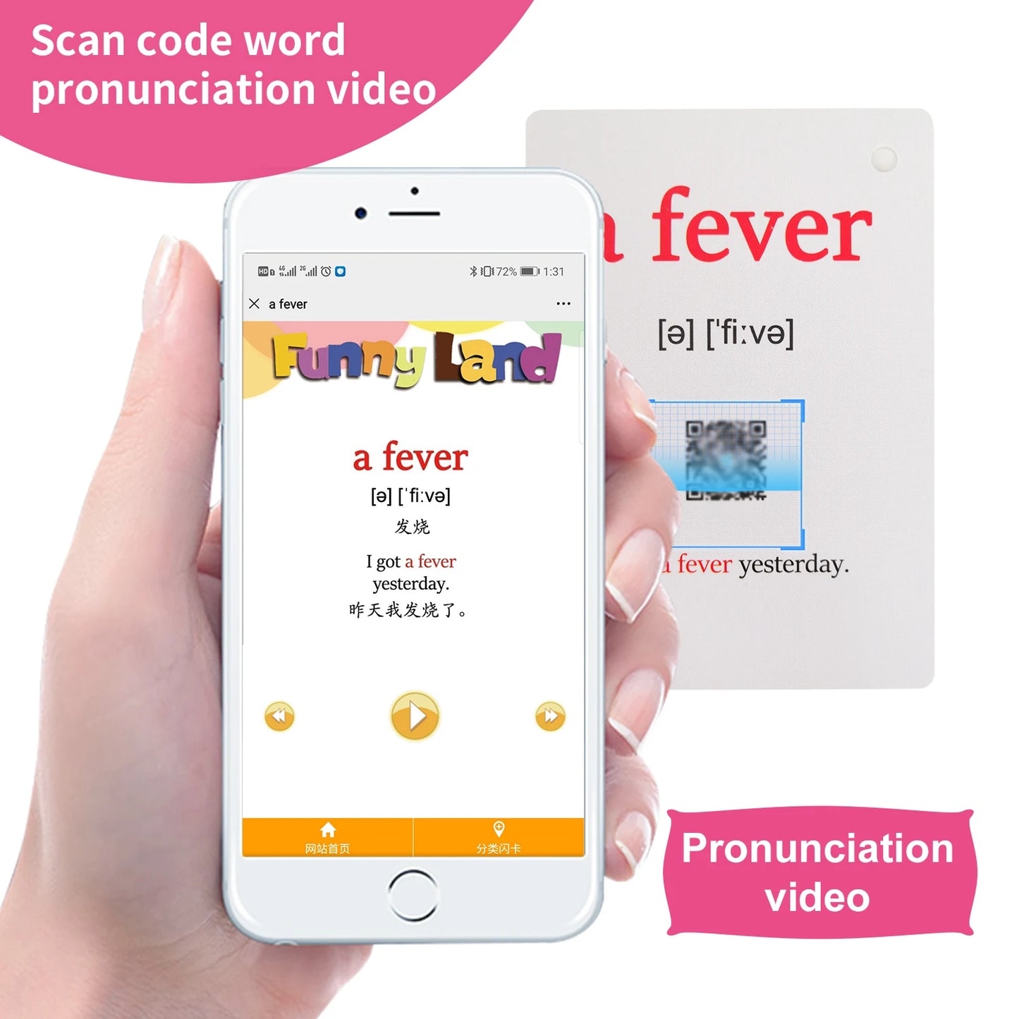 Feelings Emotions Illness English Word Card Flash Card Learning Educational Toy for Kids Children Pocket Card Gifts Montessori - LearnPlay Labs