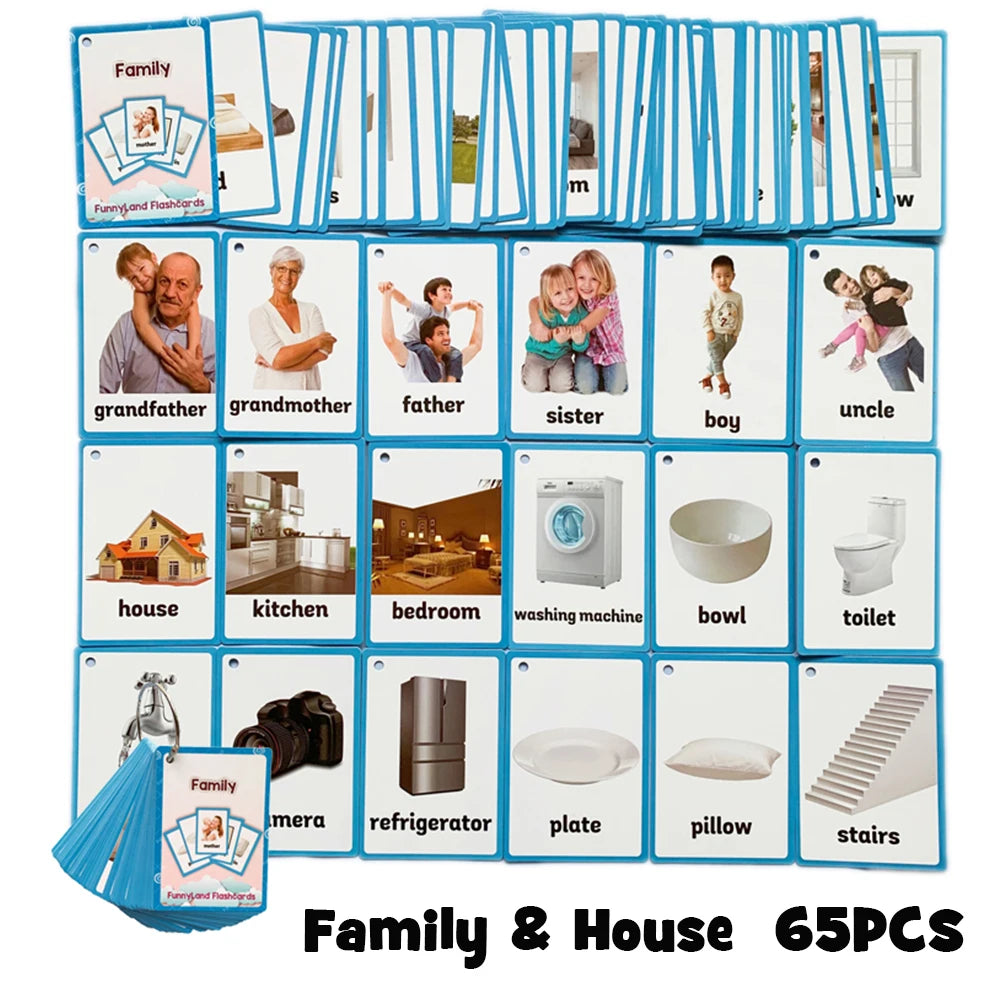 Body Parts Animal Cloth English Words Learing Flash Cards Educational Toys for Kids Early Educational Montessori Teaching Aids - LearnPlay Labs
