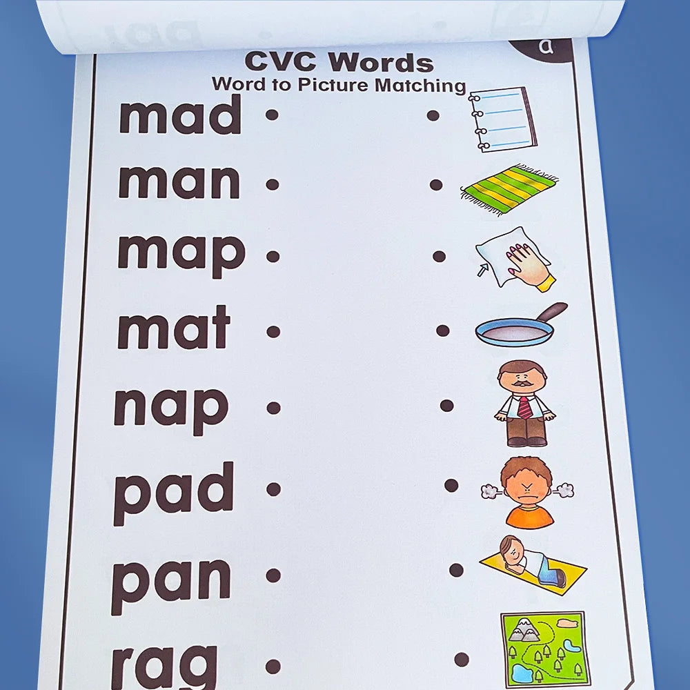 CVC Words Phonics Flashcards Montessori Learning English Sight Words Educational Poster Flash Cards for Kids Cognitive Games - LearnPlay Labs