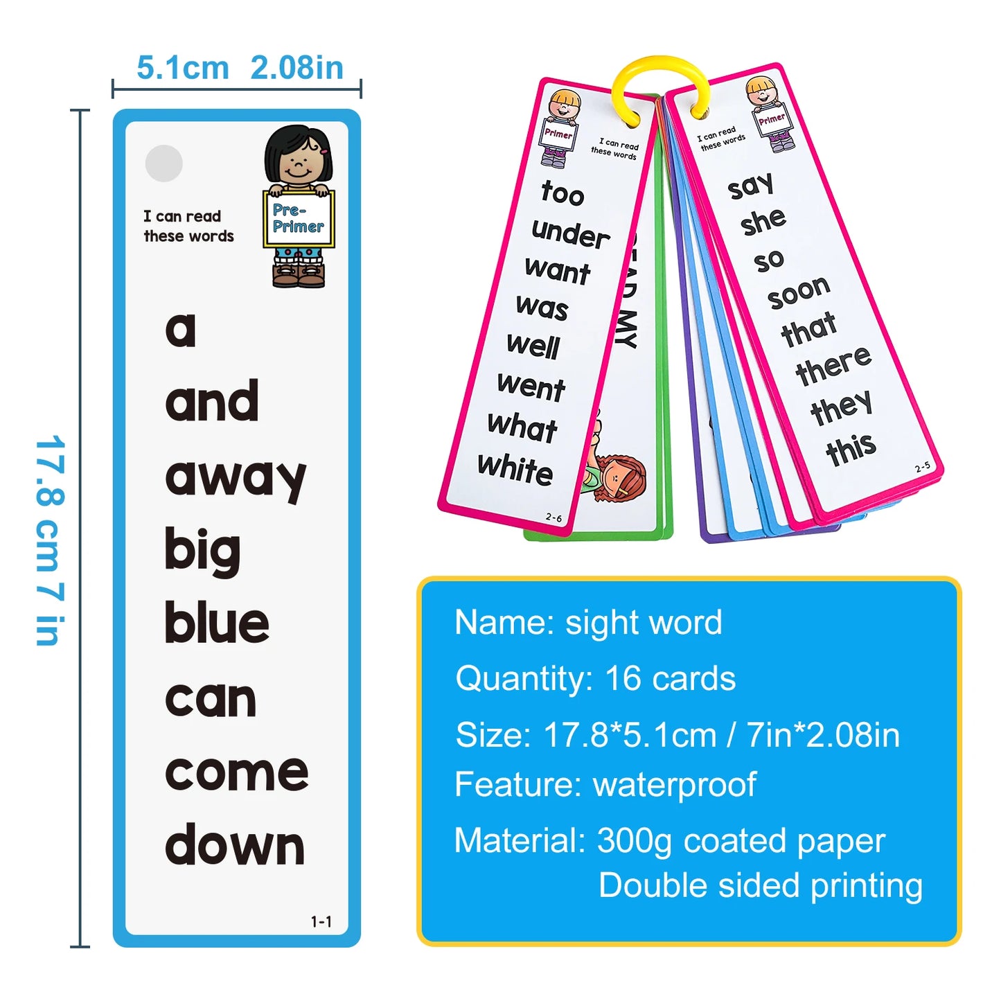 Kids Montessori Learning English Words Card Pocket Flash Cards Early Educational Toys For Children Classroom Supplies Gift - LearnPlay Labs