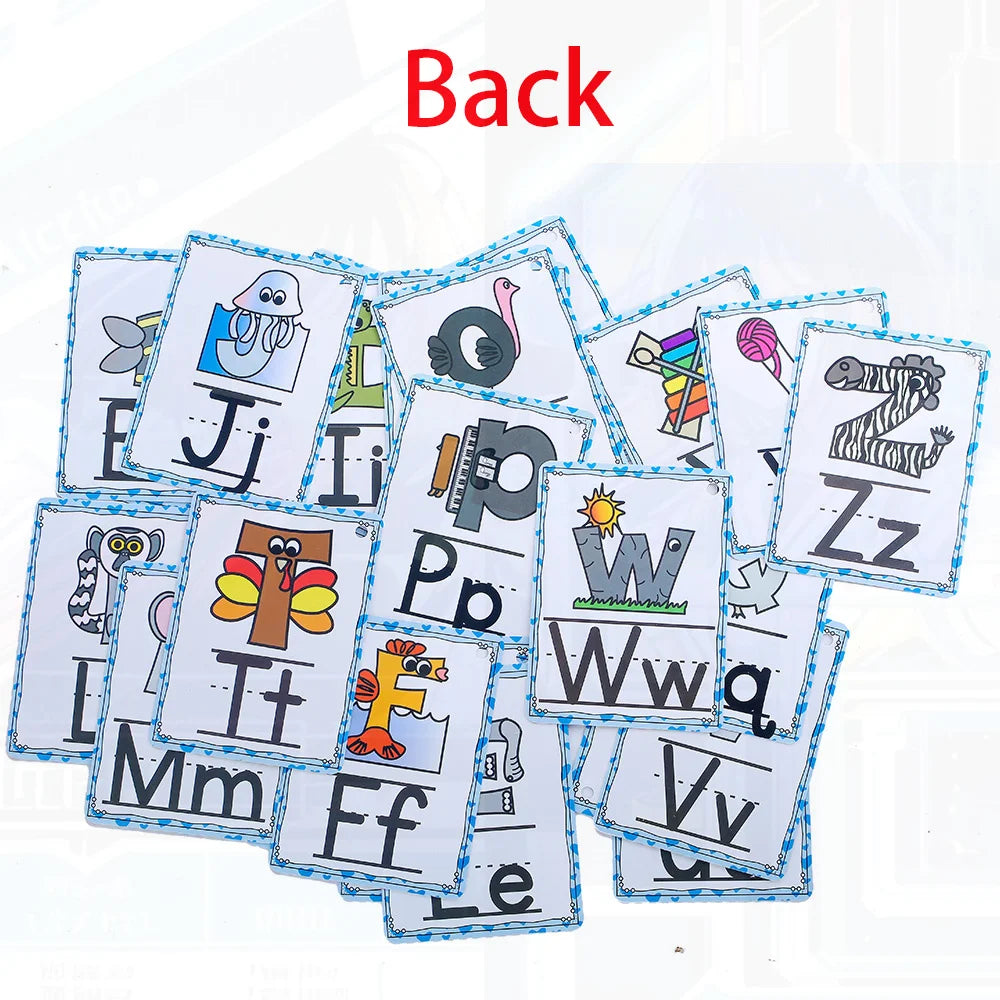 Alphabet 26 Letters Words English Cards Early Development Educational Toys for Early Childhood Development English Language - LearnPlay Labs
