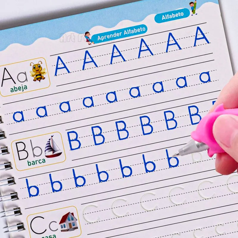 Spanish Magic Books Learning Numbers In Spanish Lettering for Children Reusable Magic Practice Copybook Montessori Writing Set