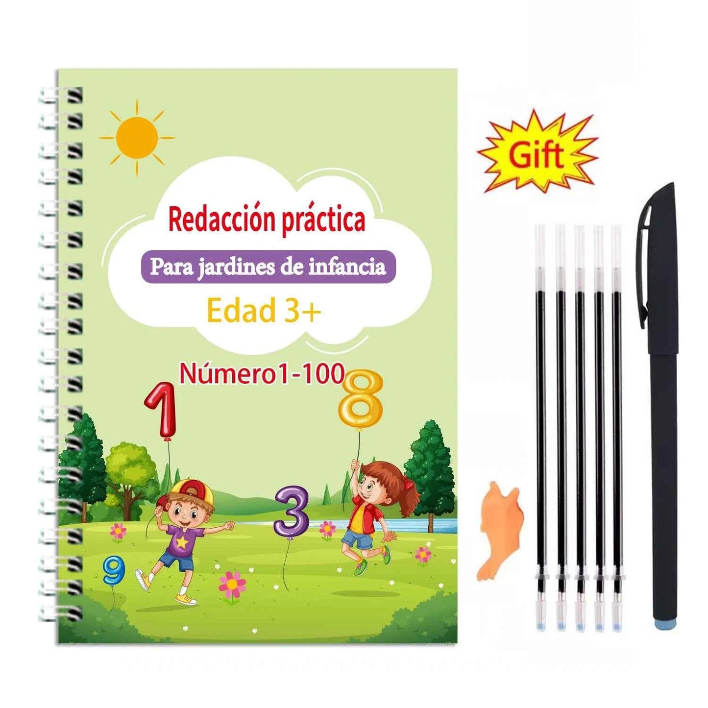 Reusable Learning Alphabet 3D Calligraphy Copybook Math German Book Drawing Numbers Education for Kids Practice Toy Gifts