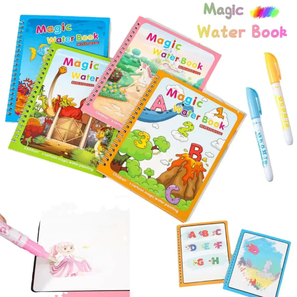 Magical Book Water Drawing Montessori Toys Reusable Coloring Book Early Education Toys Dinosaur Princess Ocean World Letters - LearnPlay Labs