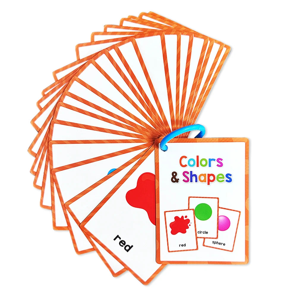 Kids Montessori English Words Learning Card Pocket Flashcards Early Educational Toys Classroom Supplies Teaching Aids