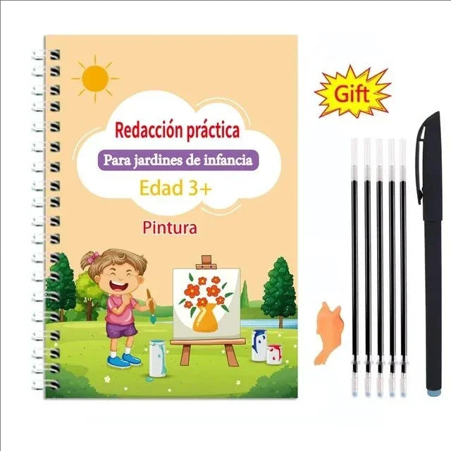 Reusable Learning Alphabet 3D Calligraphy Copybook Math German Book Drawing Numbers Education for Kids Practice Toy Gifts