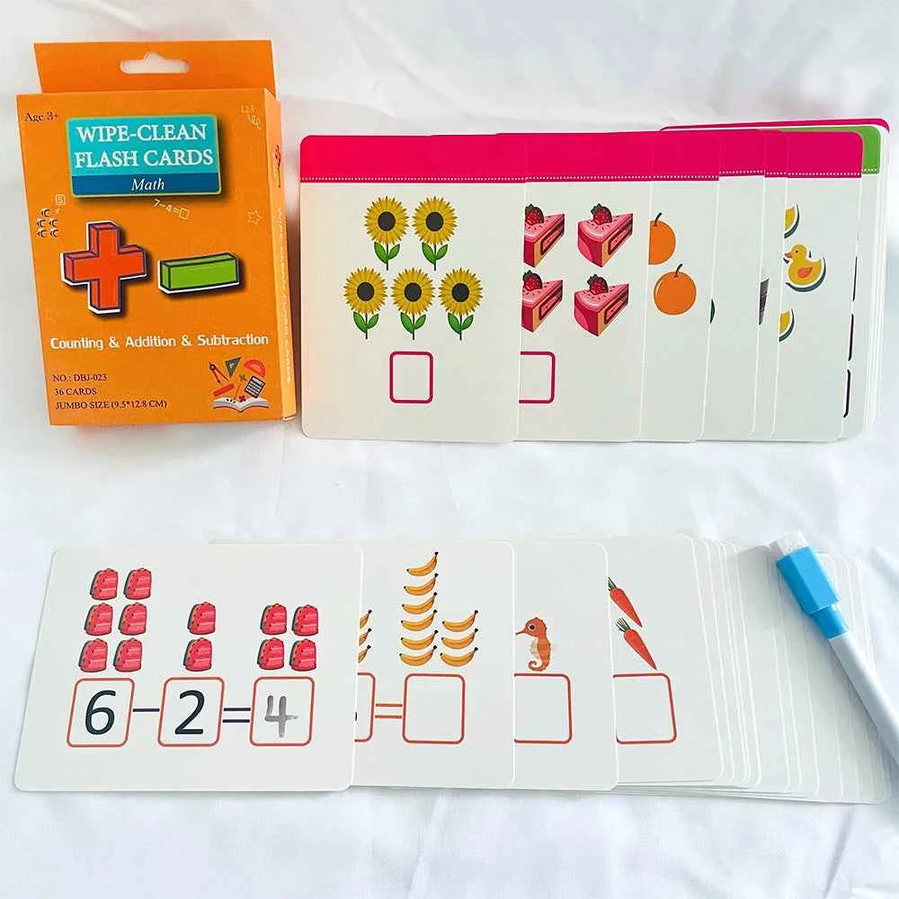 36 Cards Children Reading and Writing Number Cognition Flashcard Maths Learning Cards Baby Montessori Kids Early Educational Toy
