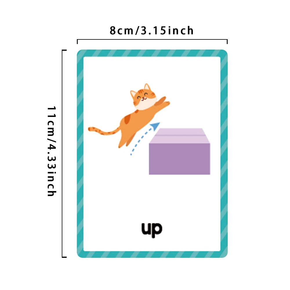 Kids Montessori English Words Learning Card Pocket Flashcards Early Educational Toys Classroom Supplies Teaching Aids