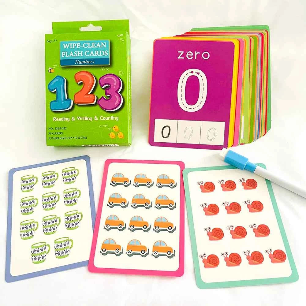 36 Cards Children Reading and Writing Number Cognition Flashcard Maths Learning Cards Baby Montessori Kids Early Educational Toy