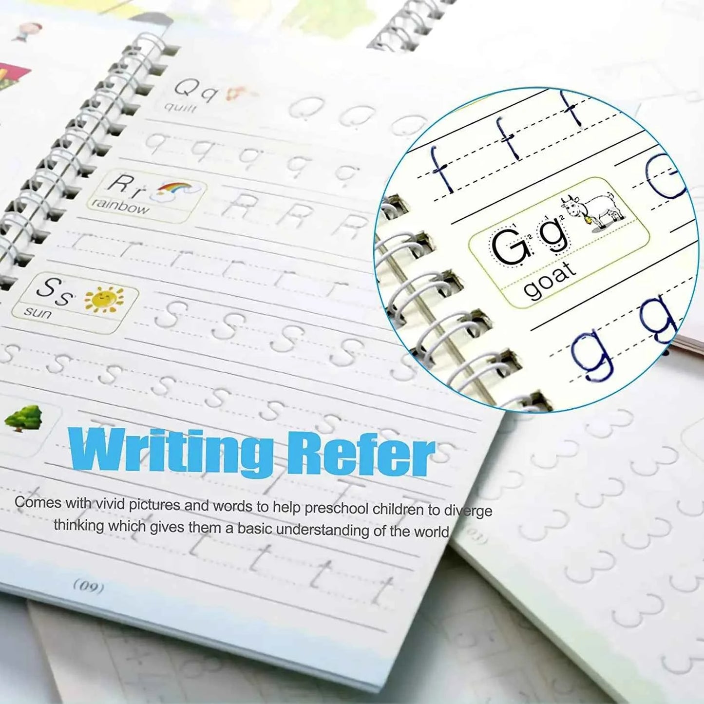 Reusable Writing Paste Calligraphy Handwriting Copybook For Kid Children's Book English Multiplication and division Practice Toy