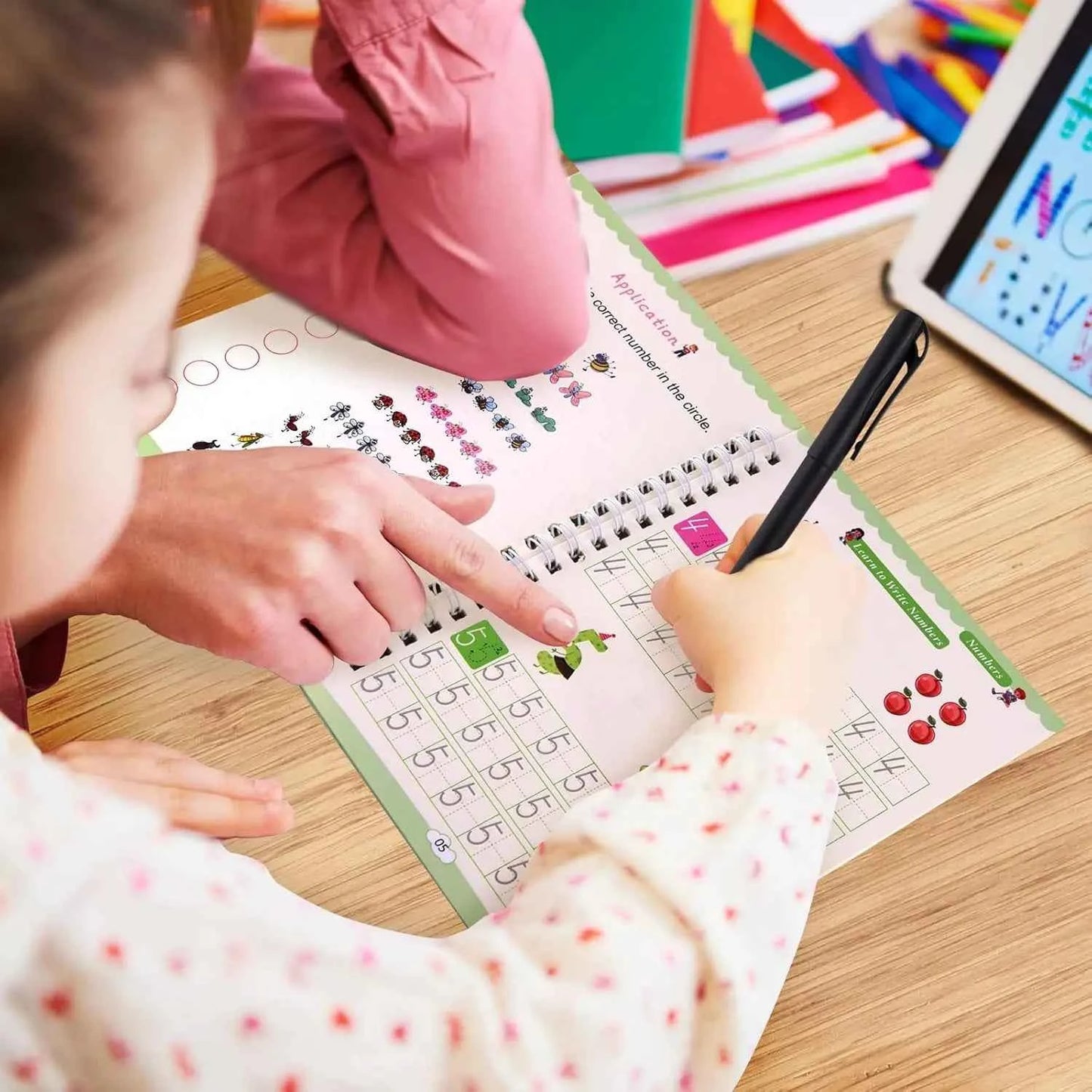 Reusable Learning Alphabet 3D Calligraphy Copybook Math German Book Drawing Numbers Education for Kids Practice Toy Gifts
