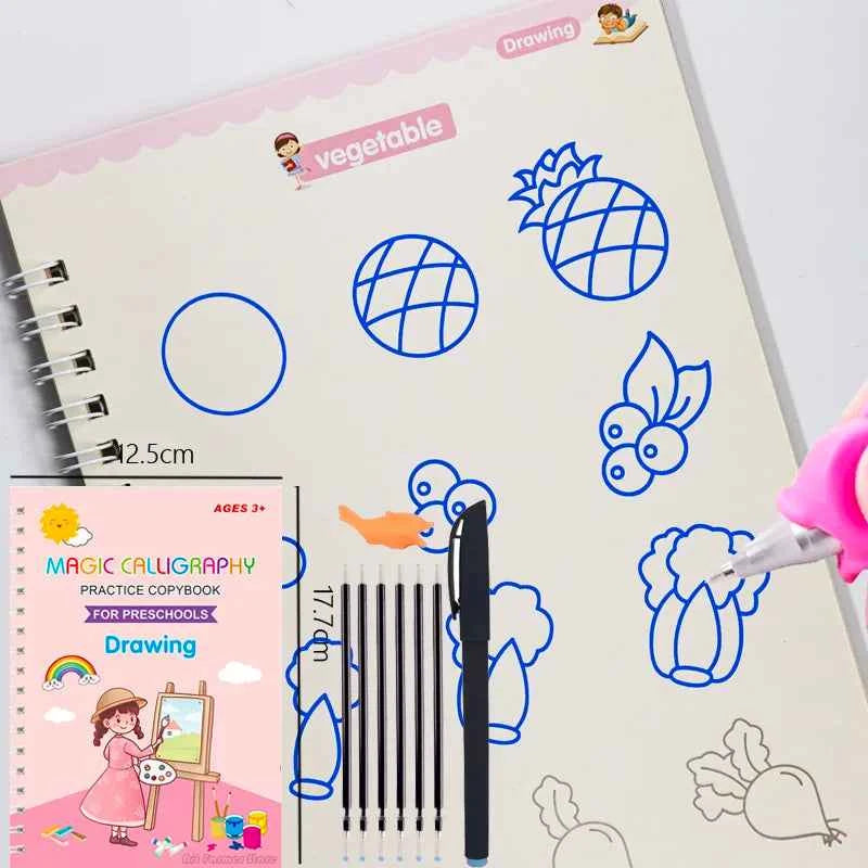Reusable Writing Paste Calligraphy Handwriting Copybook For Kid Children's Book English Multiplication and division Practice Toy