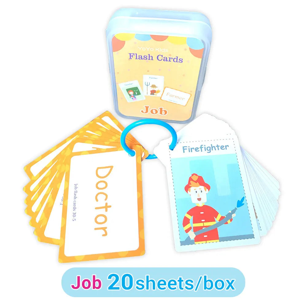 Learning Flashcards ABC Numbers Fruit Animal Body Educational Toys Classroom Aids Montessori Autism English Words Card for Kids - LearnPlay Labs