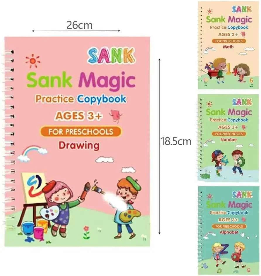 Reusable Learning Alphabet 3D Calligraphy Copybook Math German Book Drawing Numbers Education for Kids Practice Toy Gifts