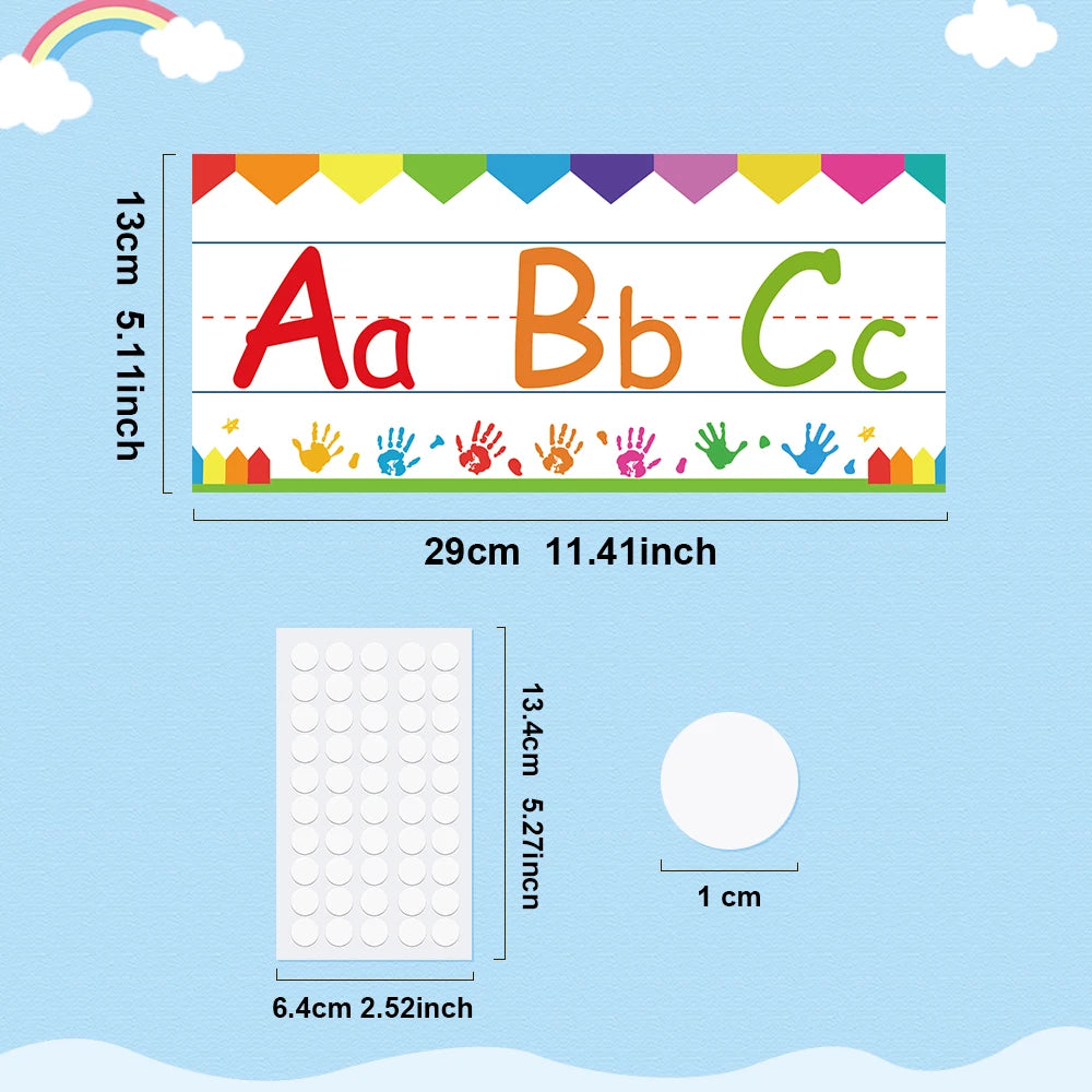 Letter & Number Learning Flash Cards Kindergarten Bulletin Board Strips Set Classroom Decorations Learning Poster Teaching Aids - LearnPlay Labs