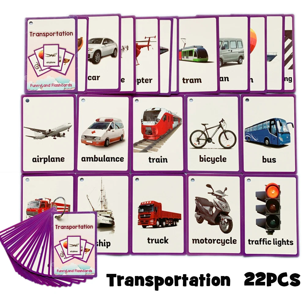 Body Parts Animal Cloth English Words Learing Flash Cards Educational Toys for Kids Early Educational Montessori Teaching Aids