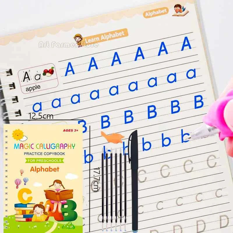 Reusable Writing Paste Calligraphy Handwriting Copybook For Kid Children's Book English Multiplication and division Practice Toy