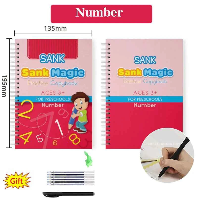Arabic Calligraphy Reusable 3D Groove Handwriting Children' Notebooks Copybook Magic Practice Copybook Montessori Practise Books