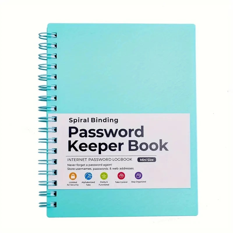 MINI Spiral Password Keeper Book Notepad Secure & Organized Notebooks Notebook Diary Writing Pads Office School Supplies