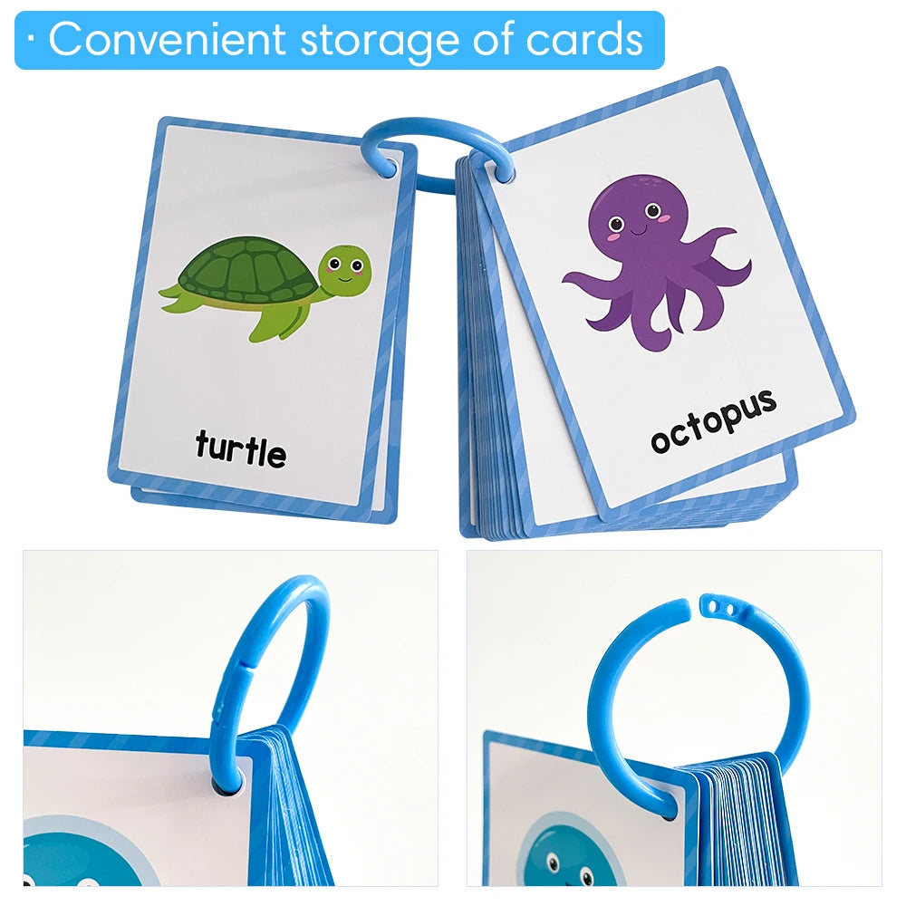 Kids Montessori English Words Learning Card Pocket Flashcards Early Educational Toys Classroom Supplies Teaching Aids - LearnPlay Labs