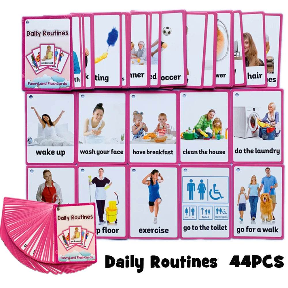 Body Parts Animal Cloth English Words Learing Flash Cards Educational Toys for Kids Early Educational Montessori Teaching Aids