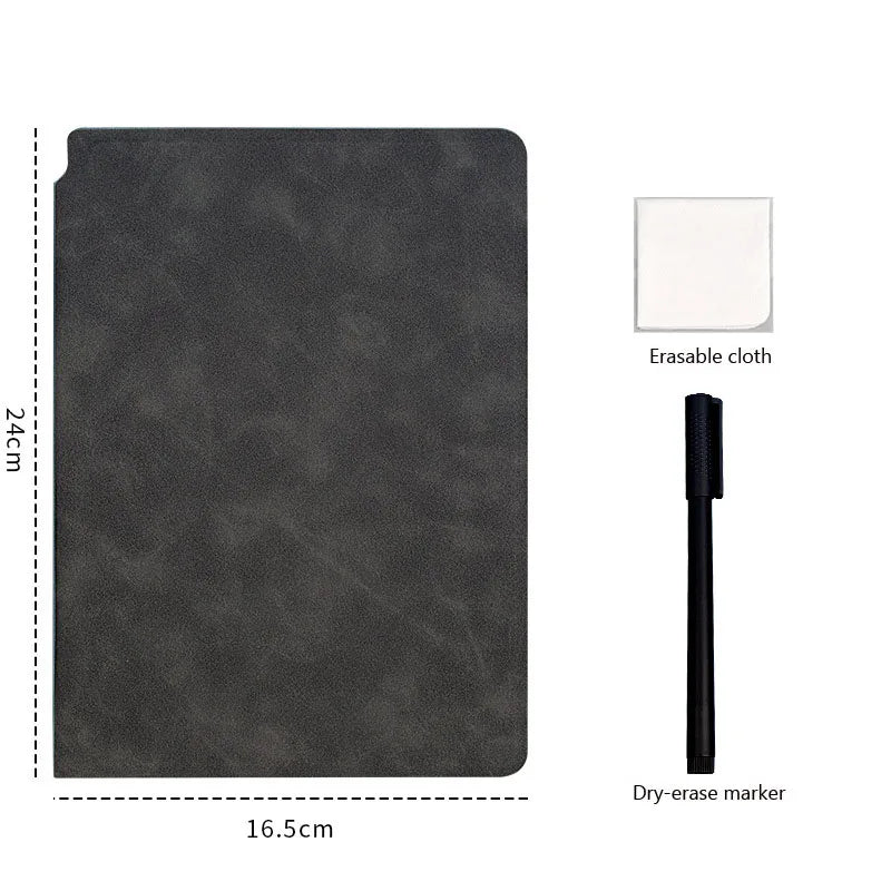 A5 Reusable White Paper Notebook Draft This Whiteboard Notepad Leather Memorandum Erasable Student Recommendation