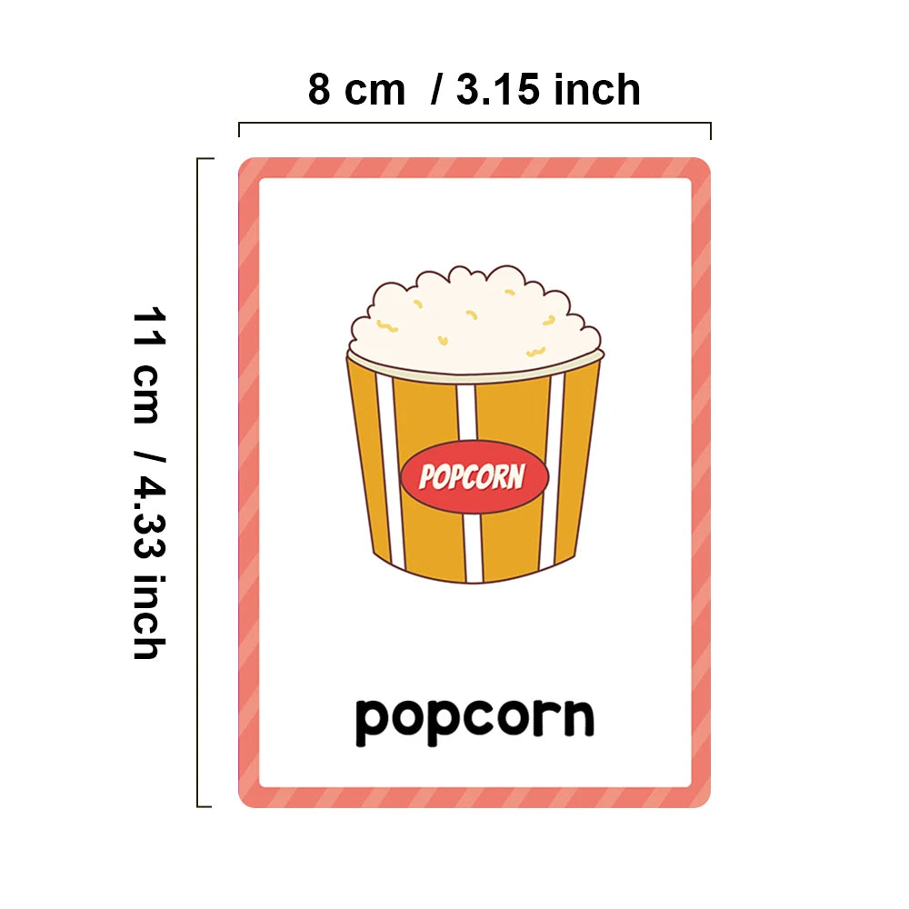 Kids Montessori English Words Learning Card Pocket Flashcards Early Educational Toys Classroom Supplies Teaching Aids