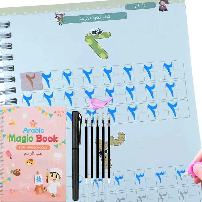 Easy Write 3D Arabic Calligraphy Book Reusable Handwriting Groove Magic Practice Copybook With Pen Writing Exercise Book Student