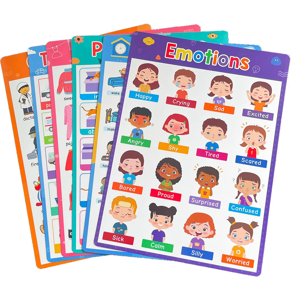 English Learning Poster Set Words Flashcards Educational Toys for Preschool Kids Classroom Decoration Teaching Aids Toys Gifts - LearnPlay Labs