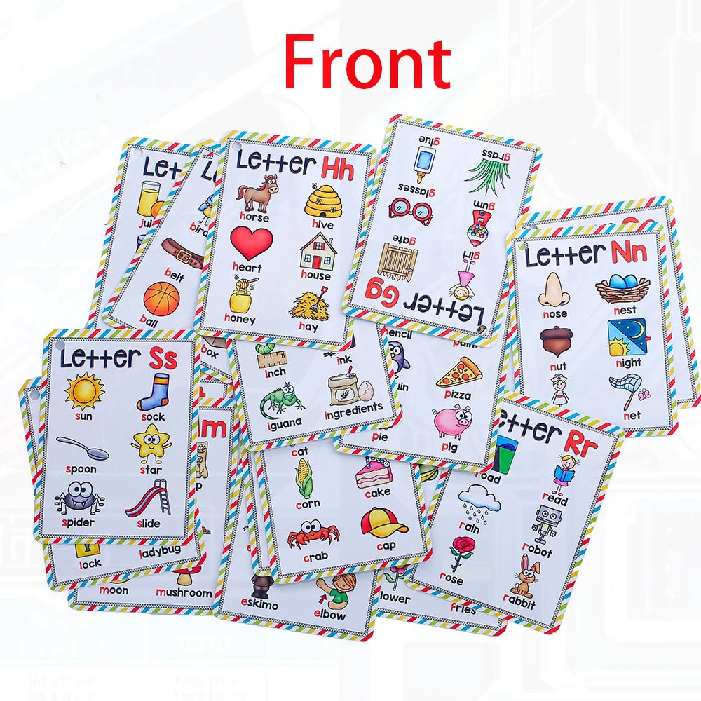 Alphabet 26 Letters Words English Cards Early Development Educational Toys for Early Childhood Development English Language - LearnPlay Labs