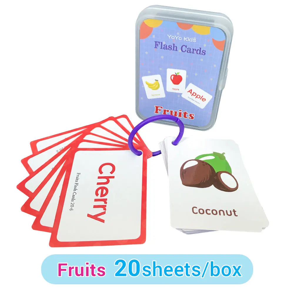 Learning Flashcards ABC Numbers Fruit Animal Body Educational Toys Classroom Aids Montessori Autism English Words Card for Kids - LearnPlay Labs