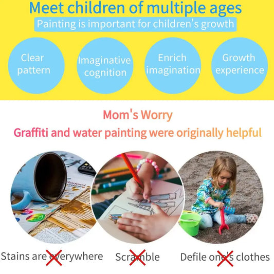 Magical Book Water Drawing Montessori Toys Reusable Coloring Book Early Education Toys Dinosaur Princess Ocean World Letters - LearnPlay Labs