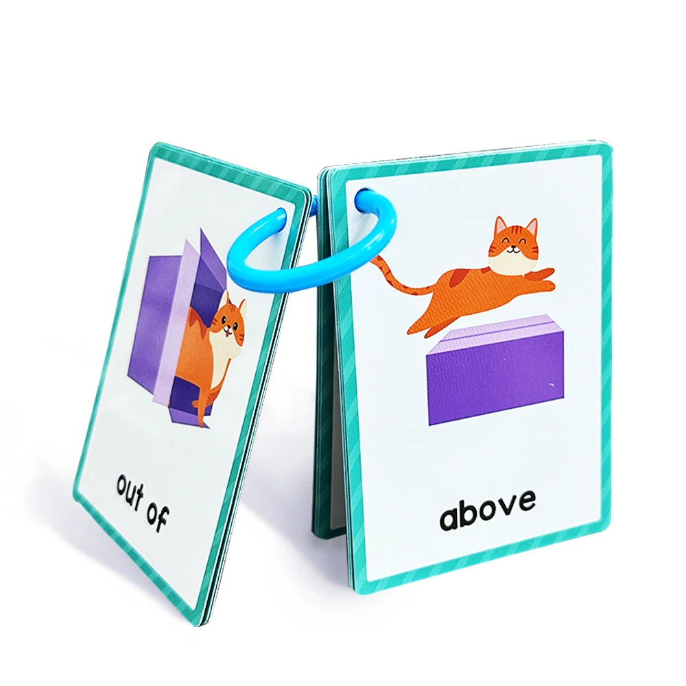 Kids Montessori English Words Learning Card Pocket Flashcards Early Educational Toys Classroom Supplies Teaching Aids