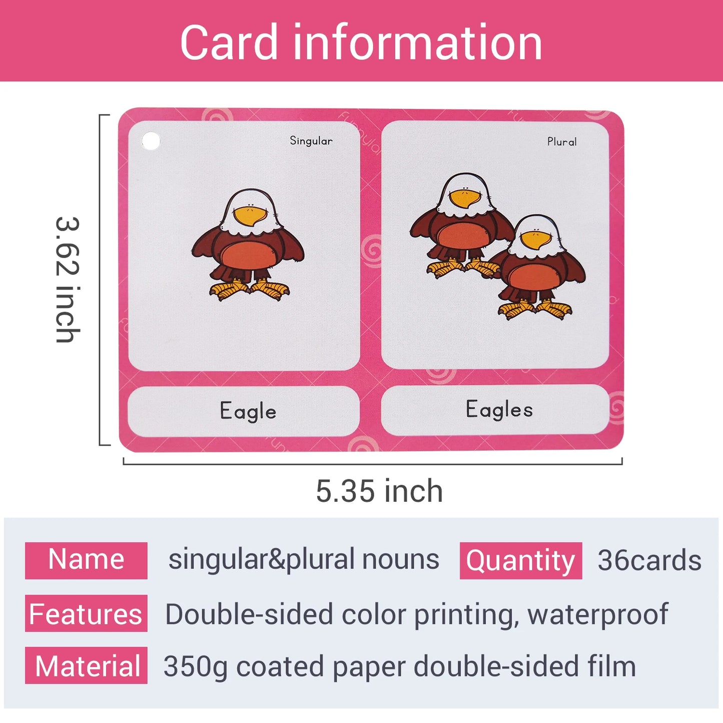 70 Groups Noun English Plurals Kids Montessori English Word Pocket FlashCards Game Learning Educational Toys For Children Games - LearnPlay Labs