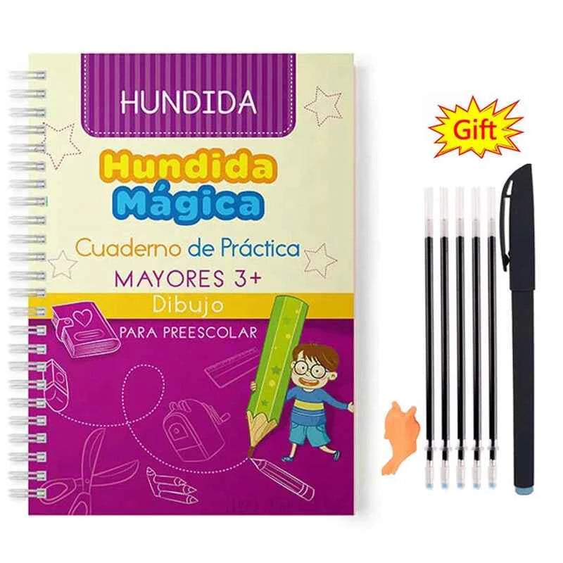 Spanish Calligraphy for Children Mathematics Free Shipping Magic Book Montessori Books Kids Learning Notebook Drawing Copy book