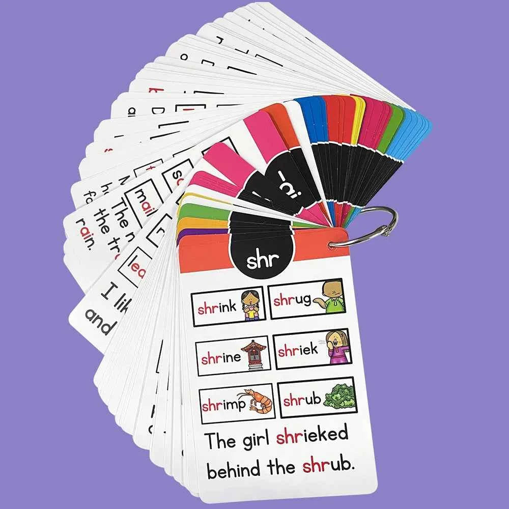English Phonics Flash Cards Kids 107 Groups/set Roots Montessori Learning Educational Toys For Children Teaching Aids Baby Card