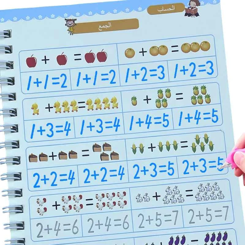 Easy Write 3D Arabic Calligraphy Book Reusable Handwriting Groove Magic Practice Copybook With Pen Writing Exercise Book Student