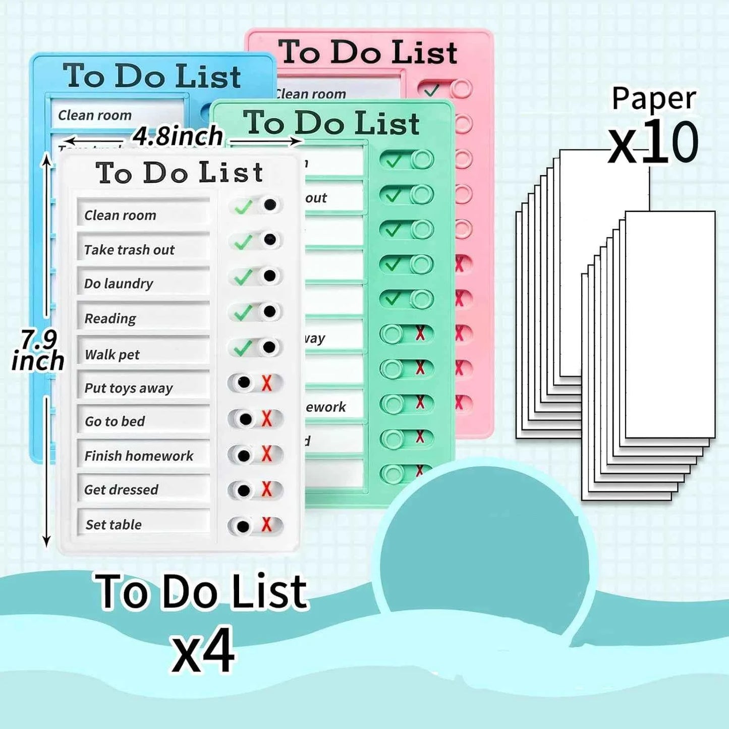 4 Pcs Self Discipline Check List Memo Board Daily Planner To Do List Korean Stationery Task Detachable Planning Board Office