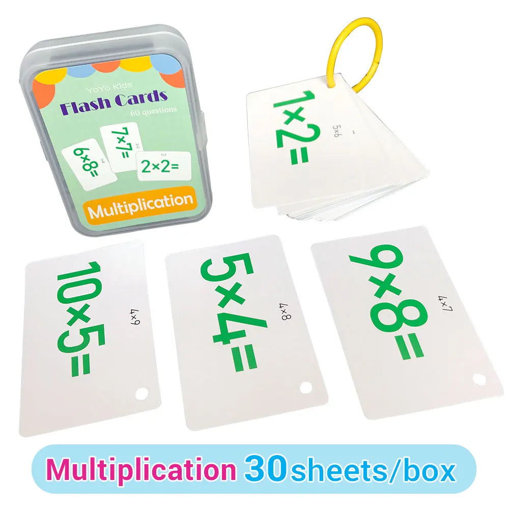 Learning Flashcards ABC Numbers Fruit Animal Body Educational Toys Classroom Aids Montessori Autism English Words Card for Kids