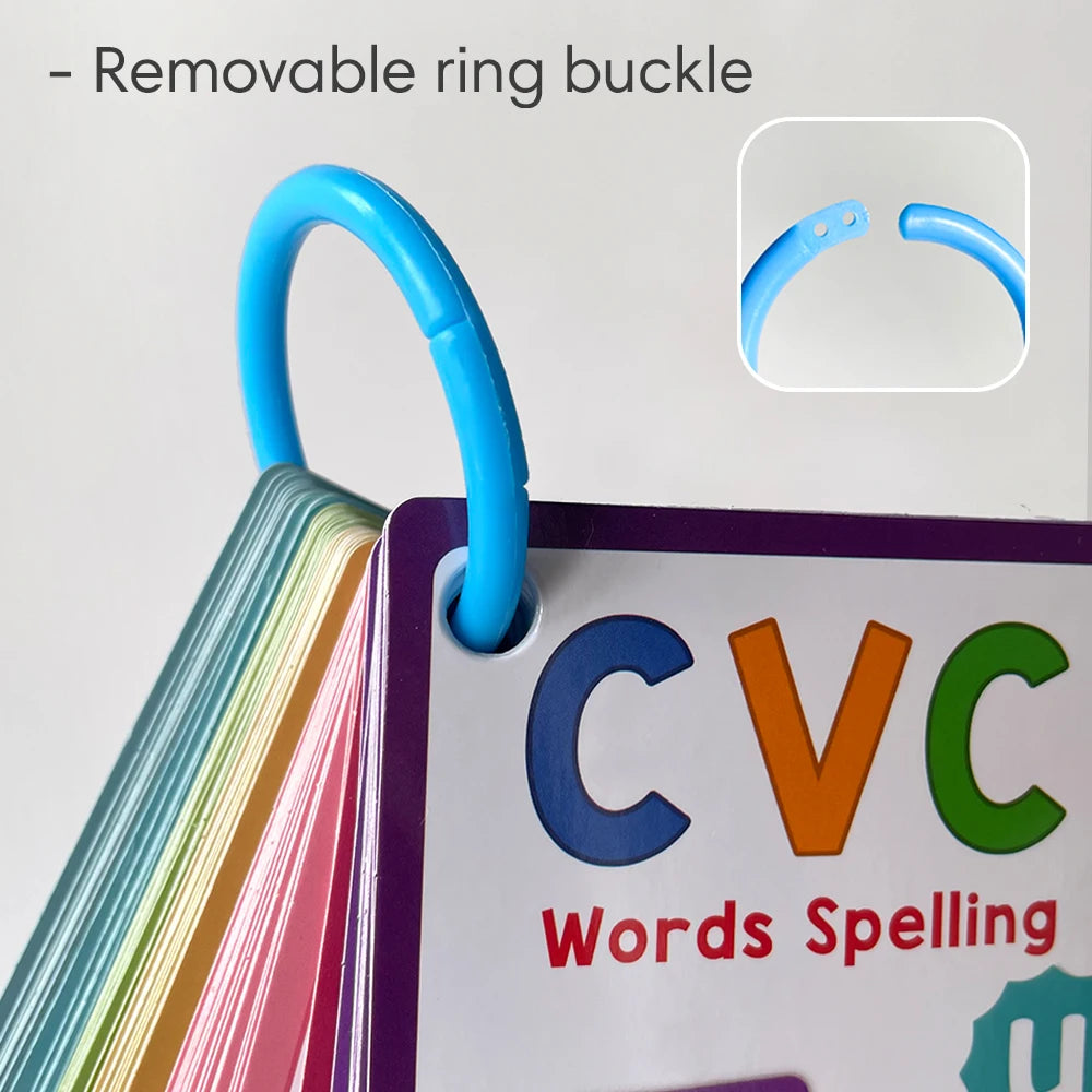 Montessori CVC Flashcards Short Vowel Word English Cards CVC Beginning Phonics Word Builders Toddler Learning Toys 130 Words - LearnPlay Labs