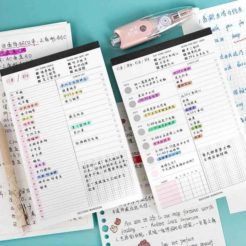 60 Sheets Weekly Planner Notepad, Tear-Off Time Block Planner, To Do List Planner Pad Simple Schedule Planner Planning