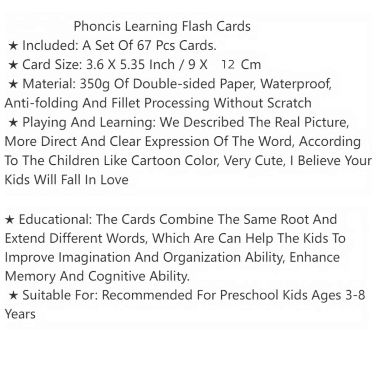 English Phonics Flash Cards Kids 107 Groups/set Roots Montessori Learning Educational Toys For Children Teaching Aids Baby Card