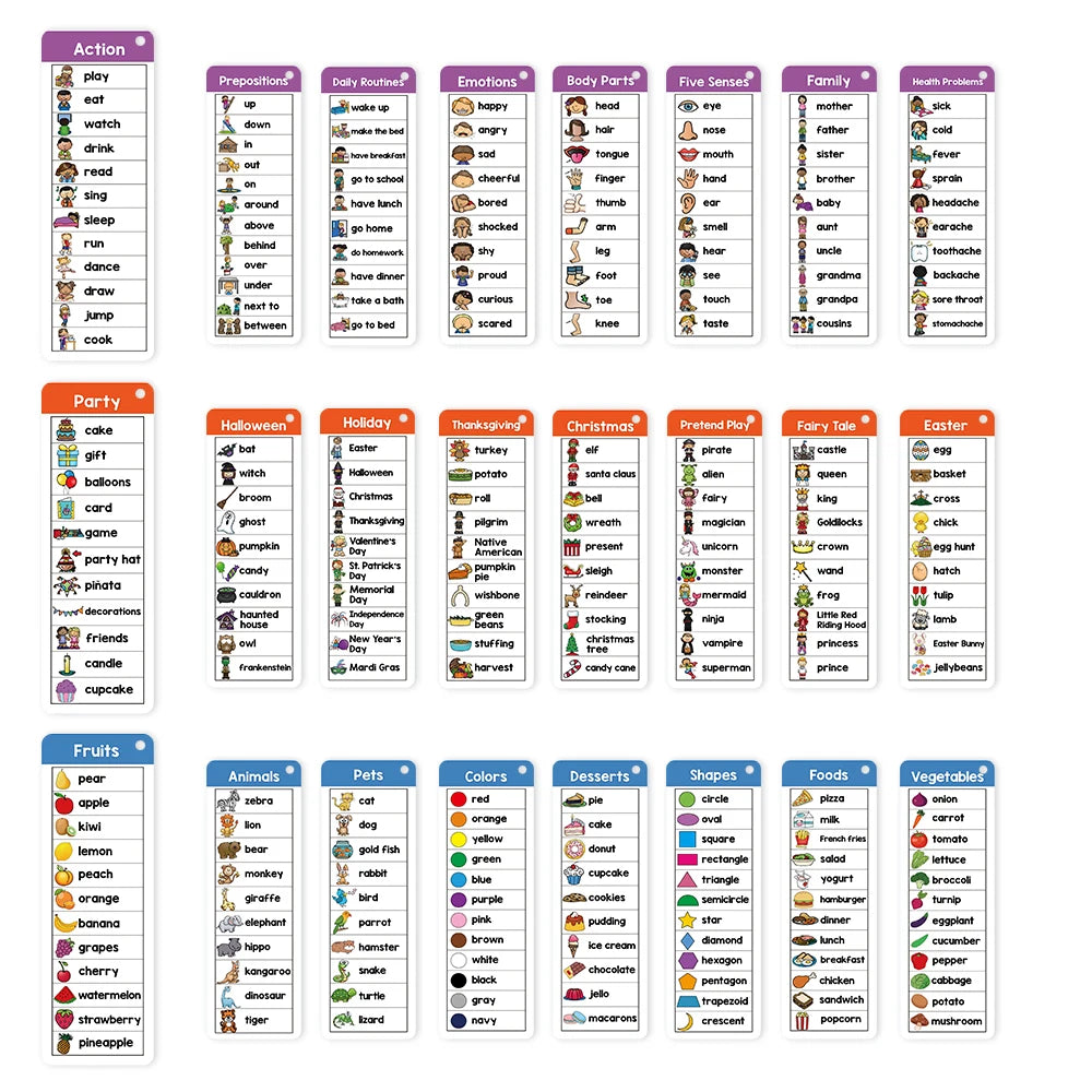 40 Themes Writing Center Word Lists Cards Sight Words Vocabulary Building Kids Montessori Learning Flash Cards Teaching Aids - LearnPlay Labs