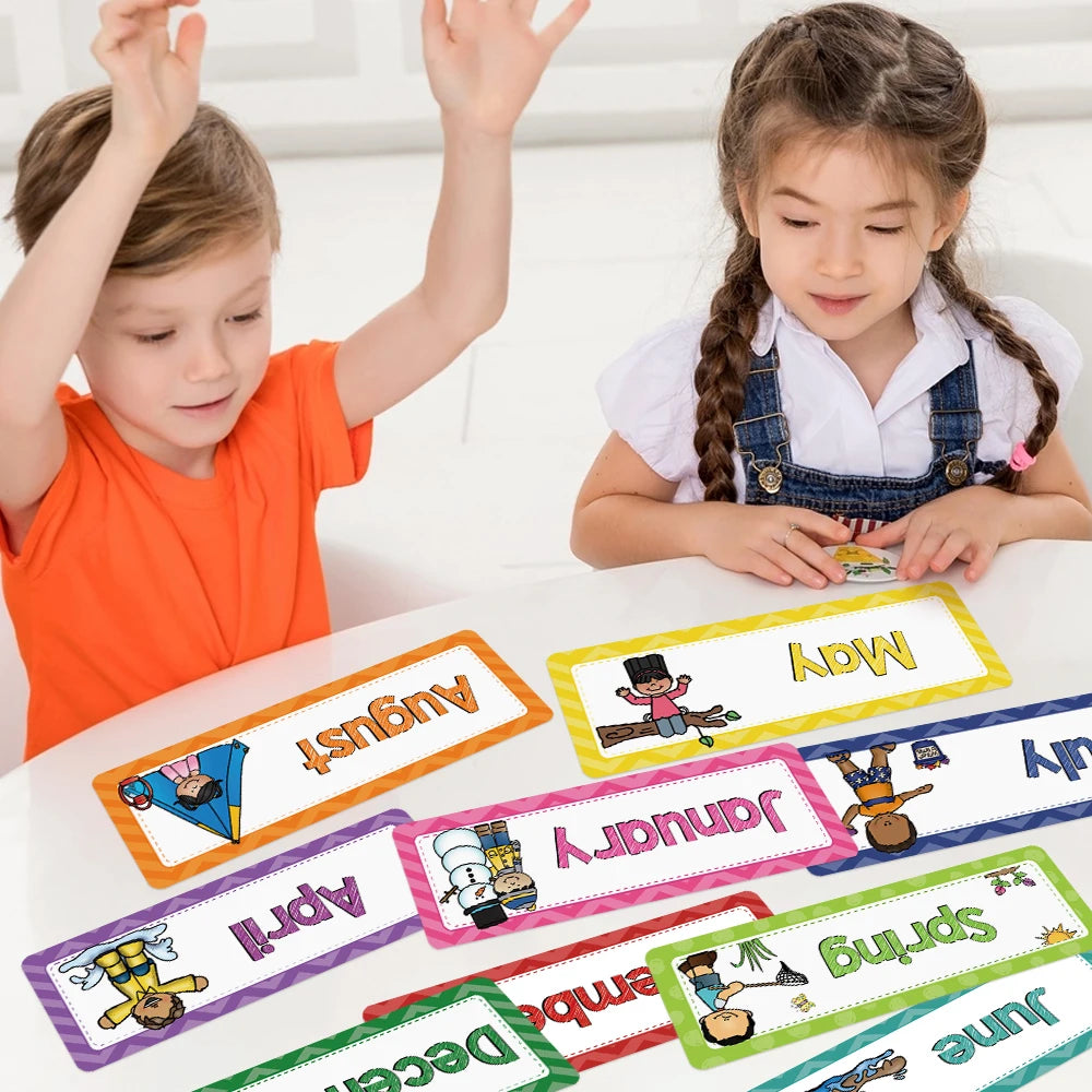 Monthly Headliners Set 12 Months of The Year Day of the Week Headers Monthly Seasonal Week Headers English Words Learning Cards - LearnPlay Labs