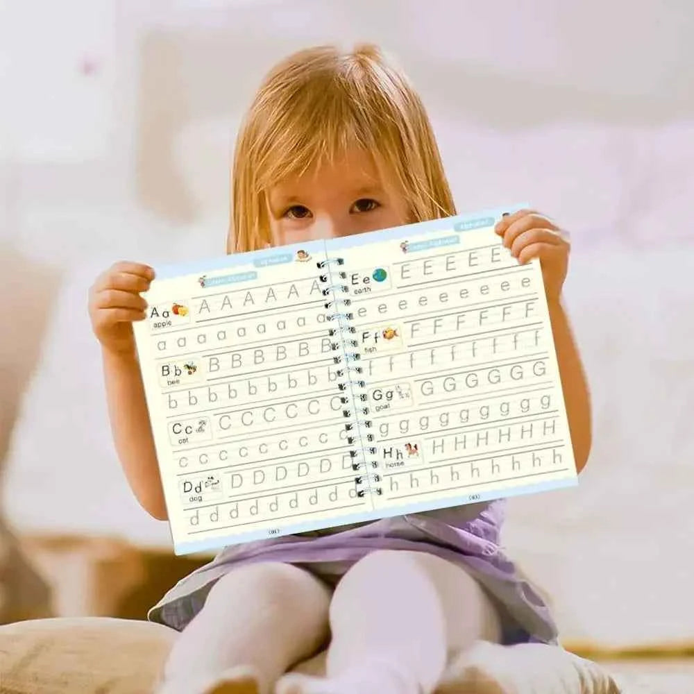 Reusable Learning Alphabet 3D Calligraphy Copybook Math German Book Drawing Numbers Education for Kids Practice Toy Gifts