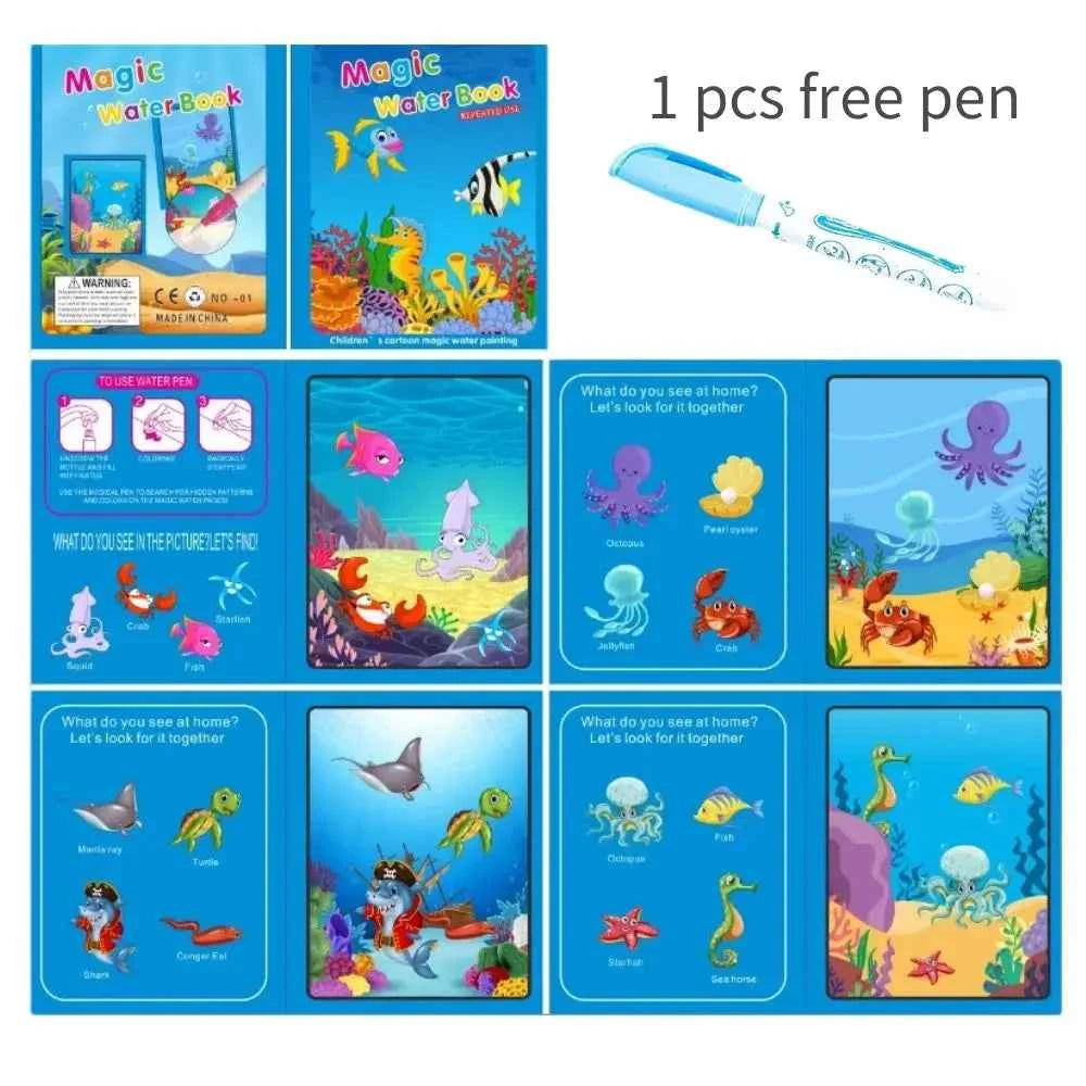 New Child education Reusable Coloring Book Magic Water Drawing Book Painting Drawing Toys Sensory Early Education Toys for Kids