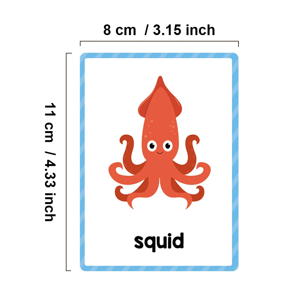 Kids Montessori English Words Learning Card Pocket Flashcards Early Educational Toys Classroom Supplies Teaching Aids - LearnPlay Labs