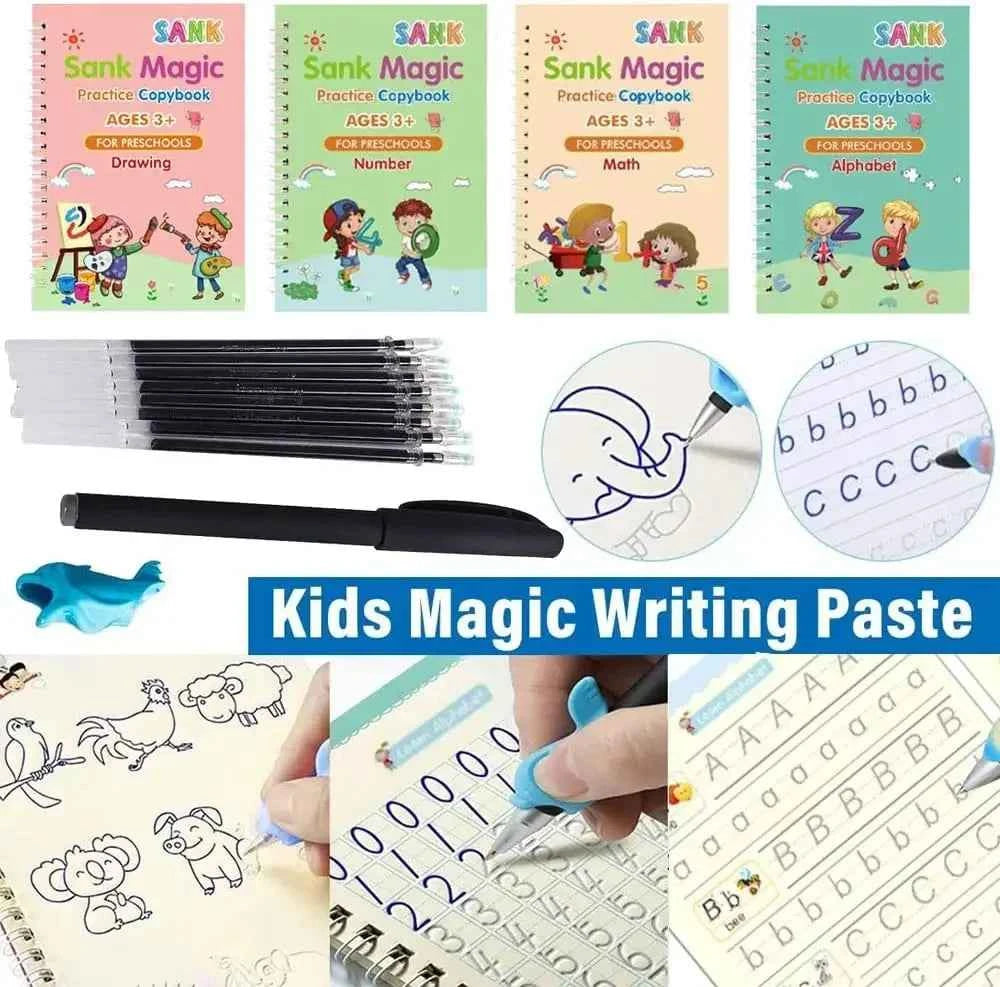 Reusable Learning Alphabet 3D Calligraphy Copybook Math German Book Drawing Numbers Education for Kids Practice Toy Gifts