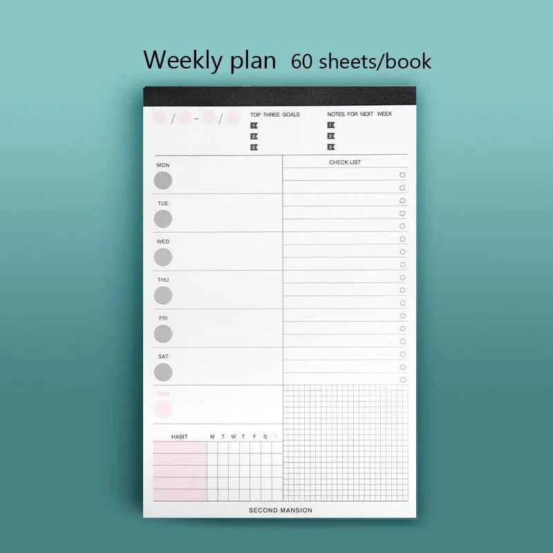 60 Sheets Weekly Planner Notepad, Tear-Off Time Block Planner, To Do List Planner Pad Simple Schedule Planner Planning