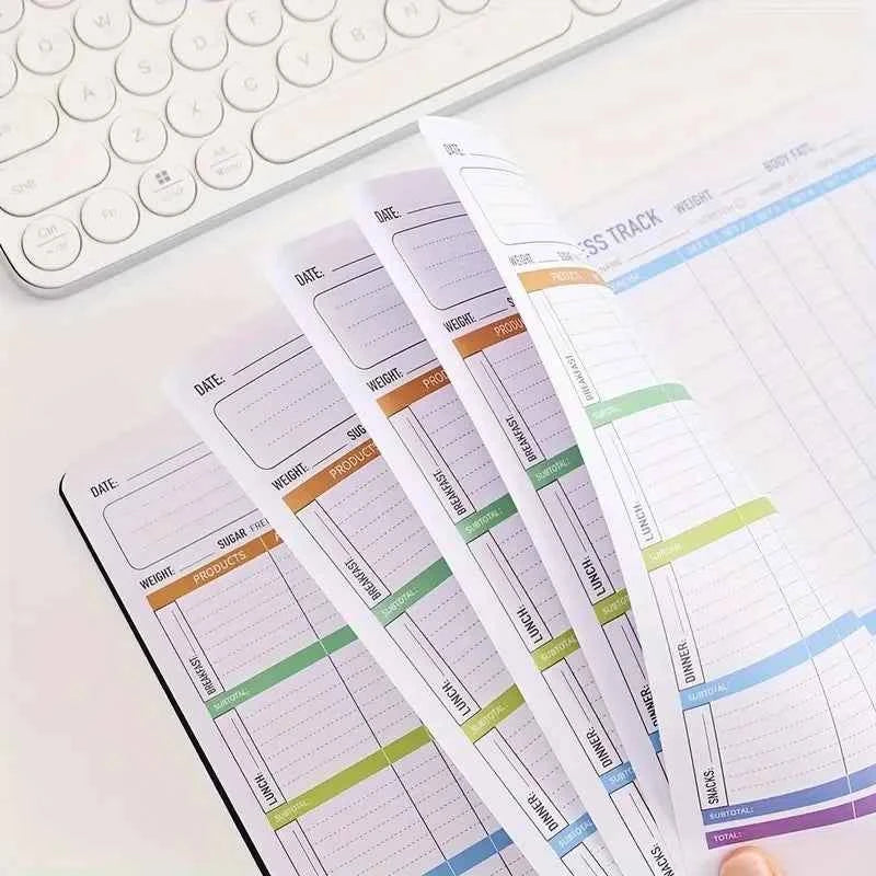 Fitness Journal Notebook Daily Exercise and Nutrition Plans 32 Sheets Spiral Notebooks Writing Pads Office School Supplies